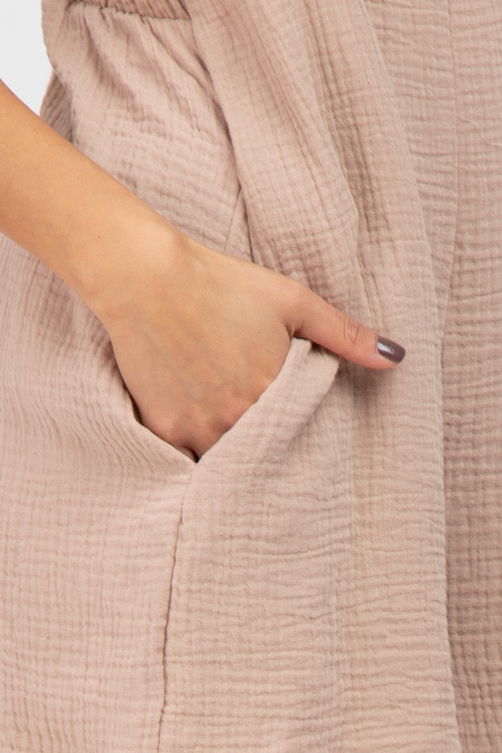 Beige Square Neck Elastic Strap Romper