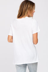 White Oversized Short Sleeve Top