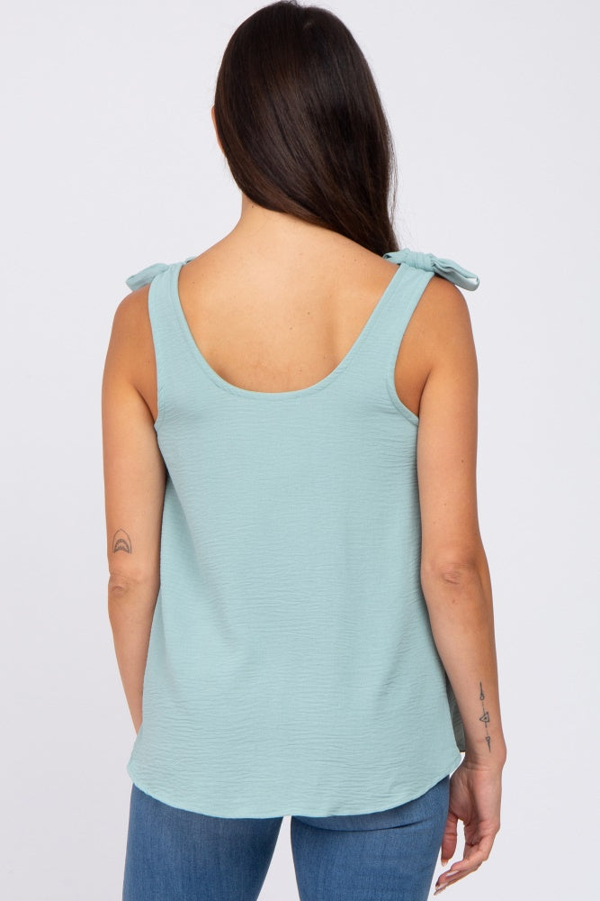 Mint Green Shoulder Bow Tank Top