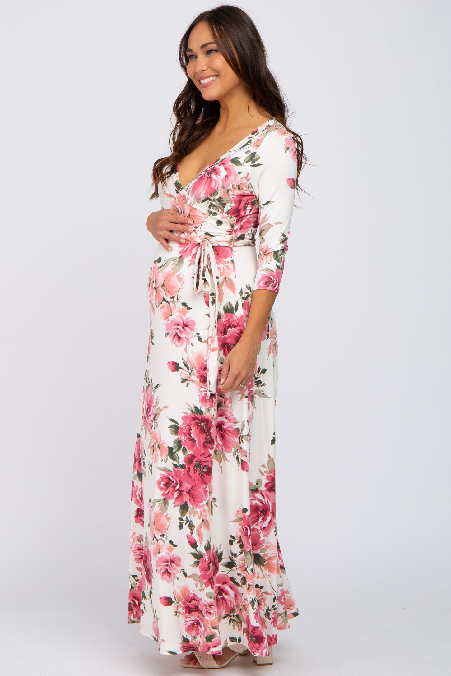 Asos Design Asos Maternity Dress Floral Cream Floral Maternity Wrap Maxi Dress PinkBlush Asos Design Asos Maternity Dress Floral Cream Floral Maternity Wrap Maxi Dress PinkBlush