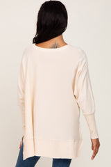 Ivory Dolman Sleeve Side Slit Sweater