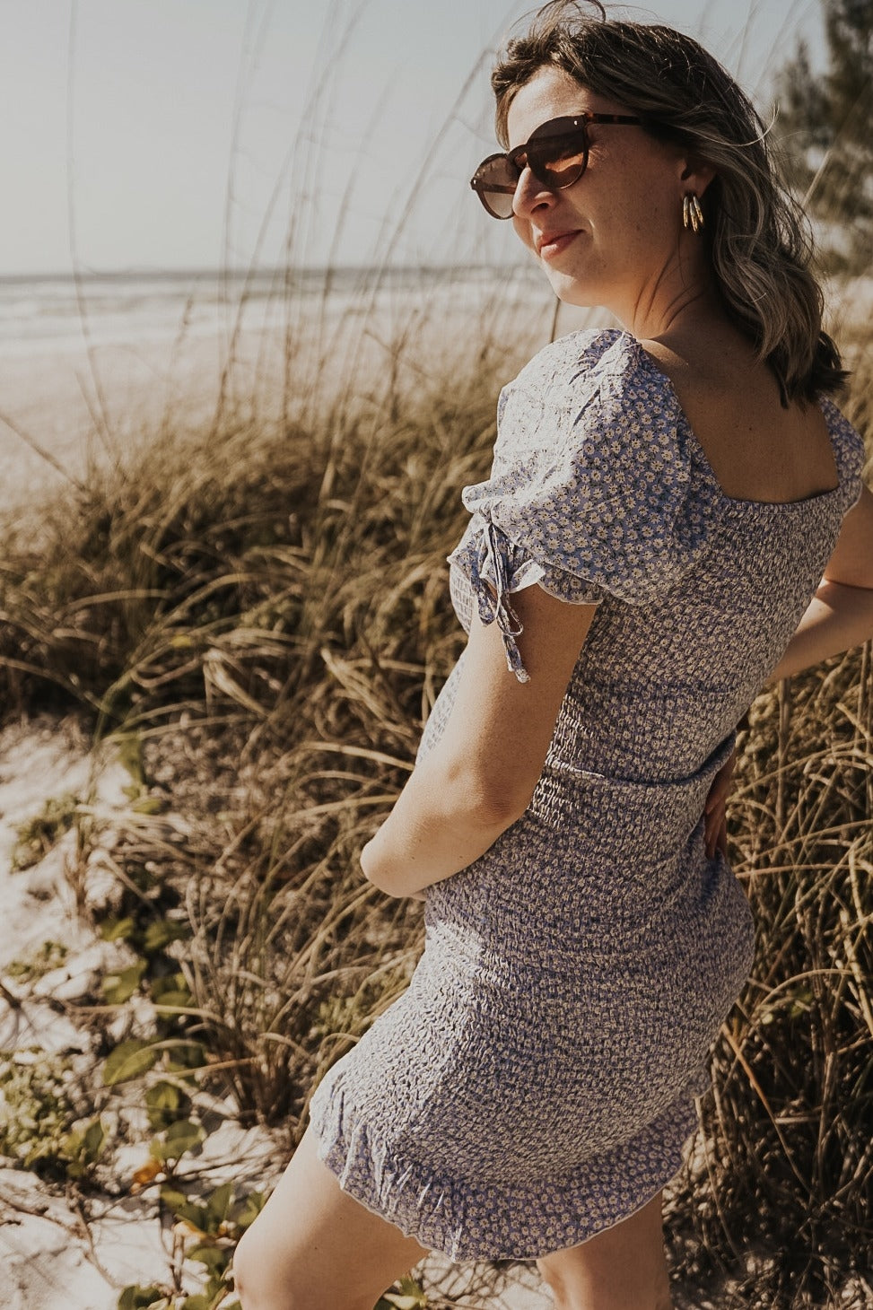 blue floral chiffon puff sleeve ruched bodycon dress Amazon.com: Wocrolse Summer Casual Dresses for Women Floral Puff Sleeve Shirred Bodycon Dress for Beach Party : Clothing, Shoes & Jewelry
