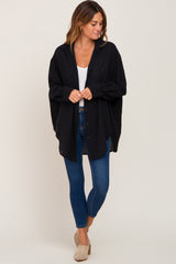 Black Lightweight Sheer Button Down Blouse