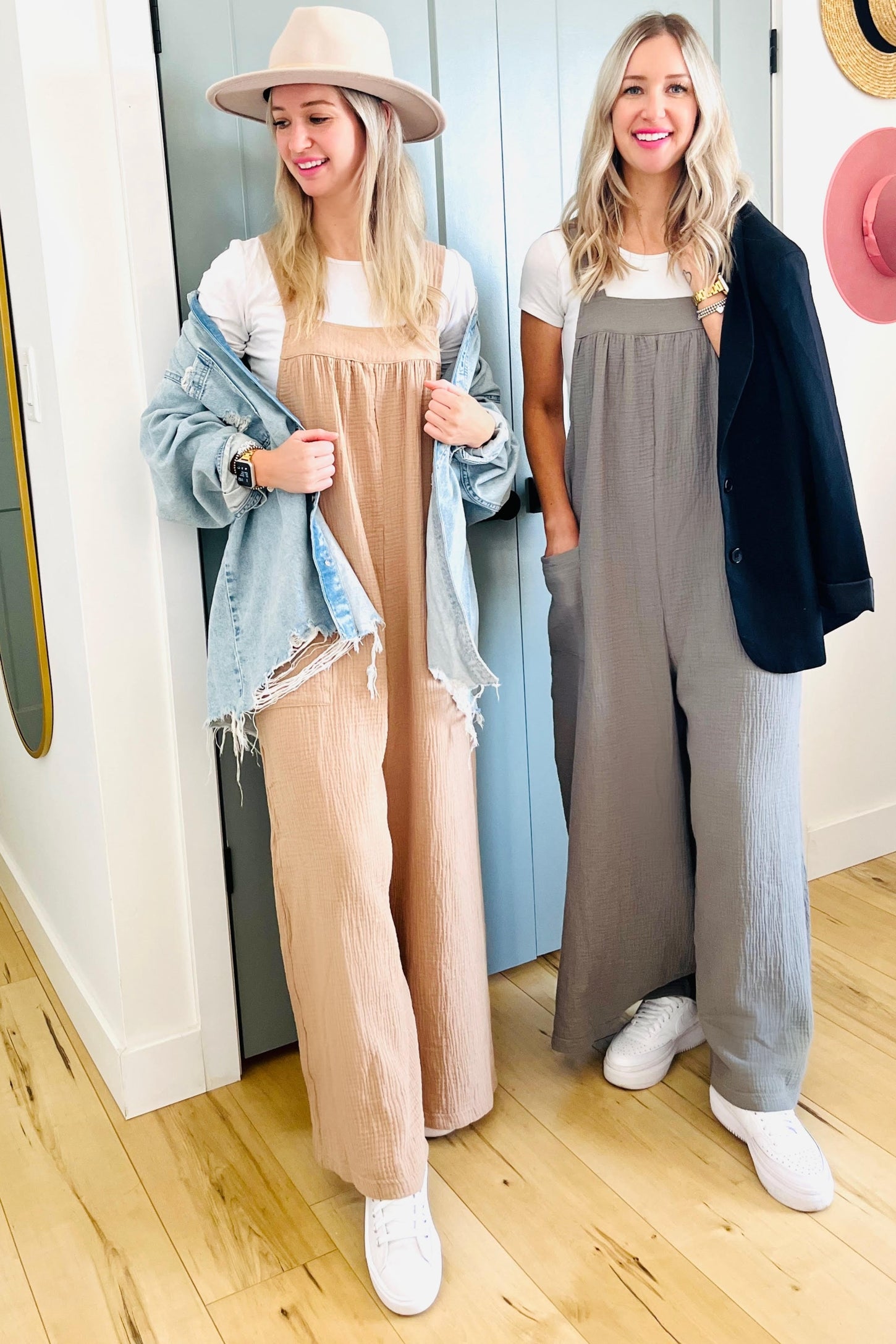 Olive Wide Leg Tie Back Overalls