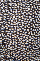 Black Printed Ribbed Shoulder Tie Ruched Maternity Dress