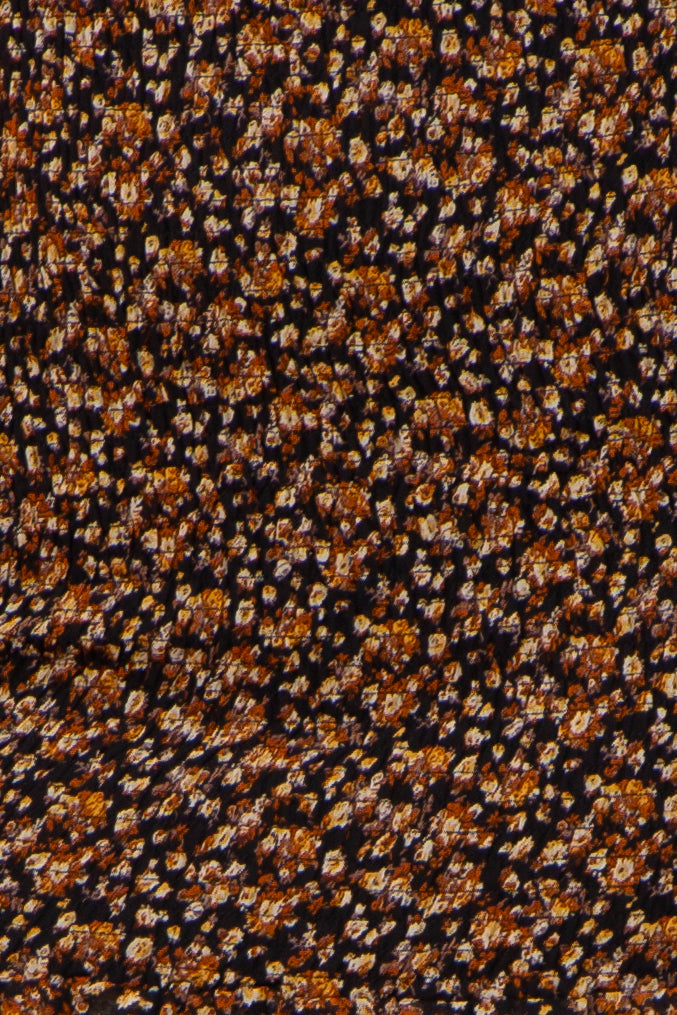 Black Floral Smocked Fitted Mini Dress