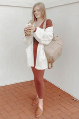 Cream Cable Knit Front Pocket Cardigan