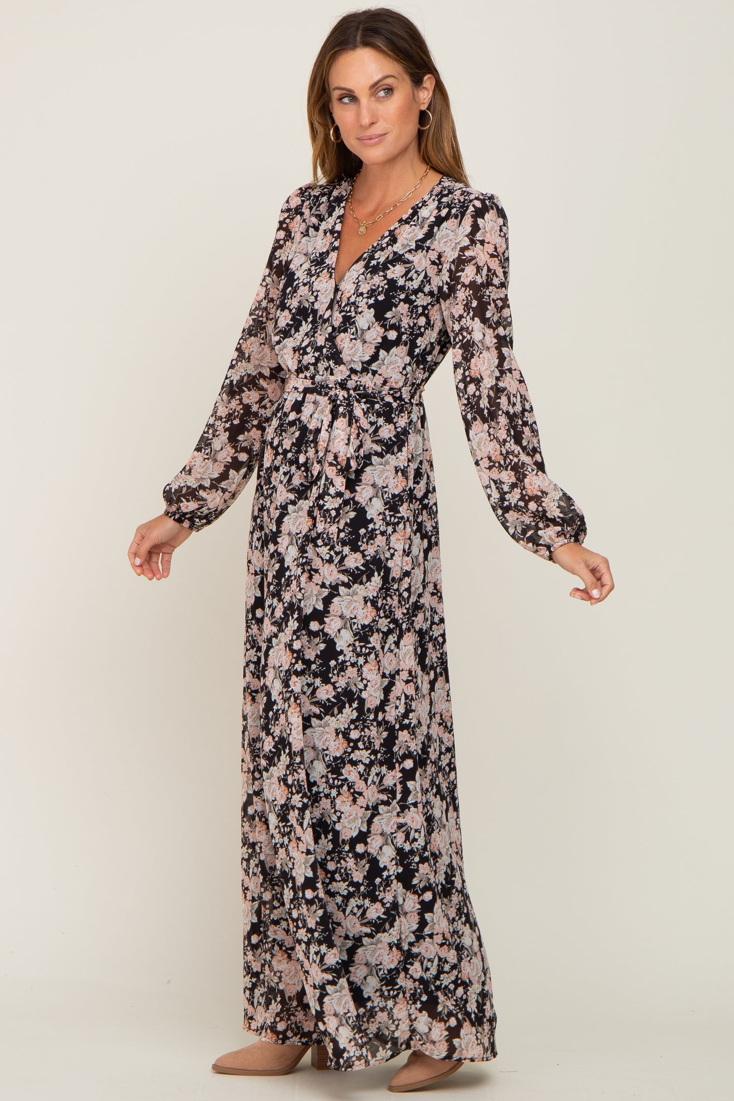 Black Floral Chiffon Maxi Dress – PinkBlush Black Floral Chiffon Maxi Dress – PinkBlush