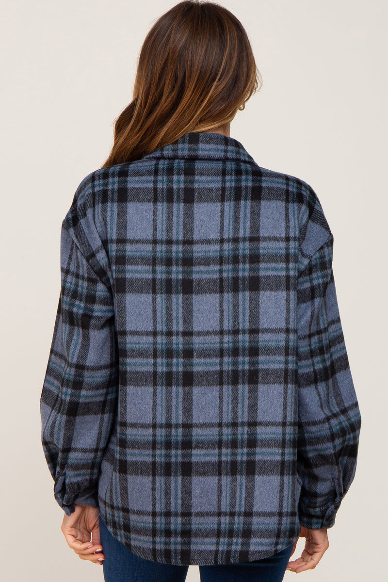 Blue Plaid Front Pocket Shacket – PinkBlush