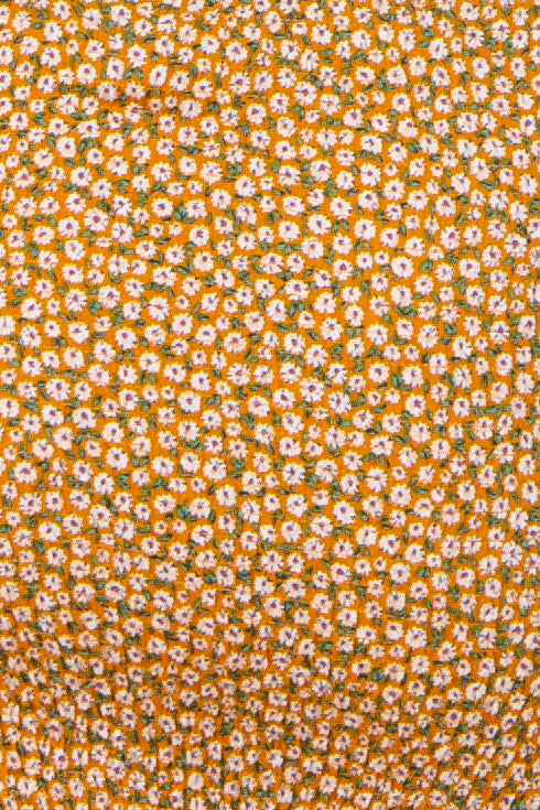 Yellow Ditsy Floral Smocked Long Sleeve Maternity Mini Dress