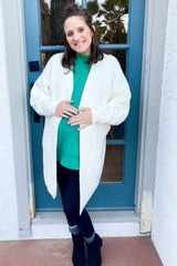 Cream Pocketed Knit Maternity Cardigan