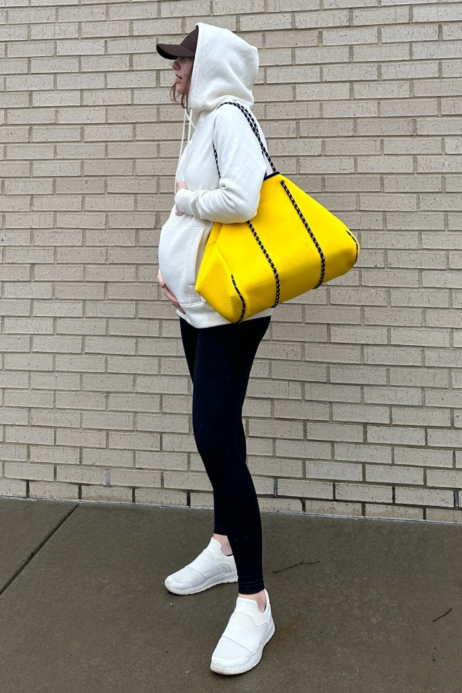 Ivory Fleece Front Pocket Maternity Hoodie