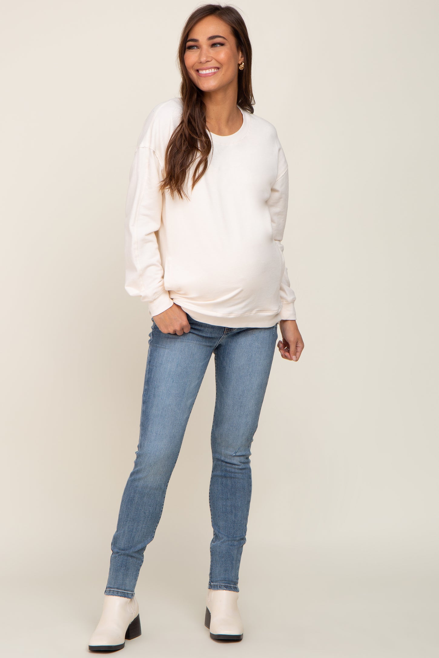 Blue Vintage Wash Maternity Skinny Jeans