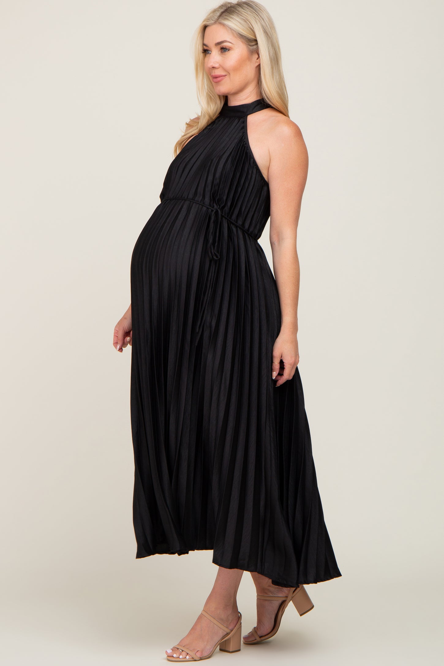 strapless open back dress Olympia Asymmetrical Pleated Maxi Dress Fresco Blue / Small main image 1