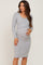Heather Grey Brushed Knit Long Sleeve Maternity Wrap Nursing Dress
