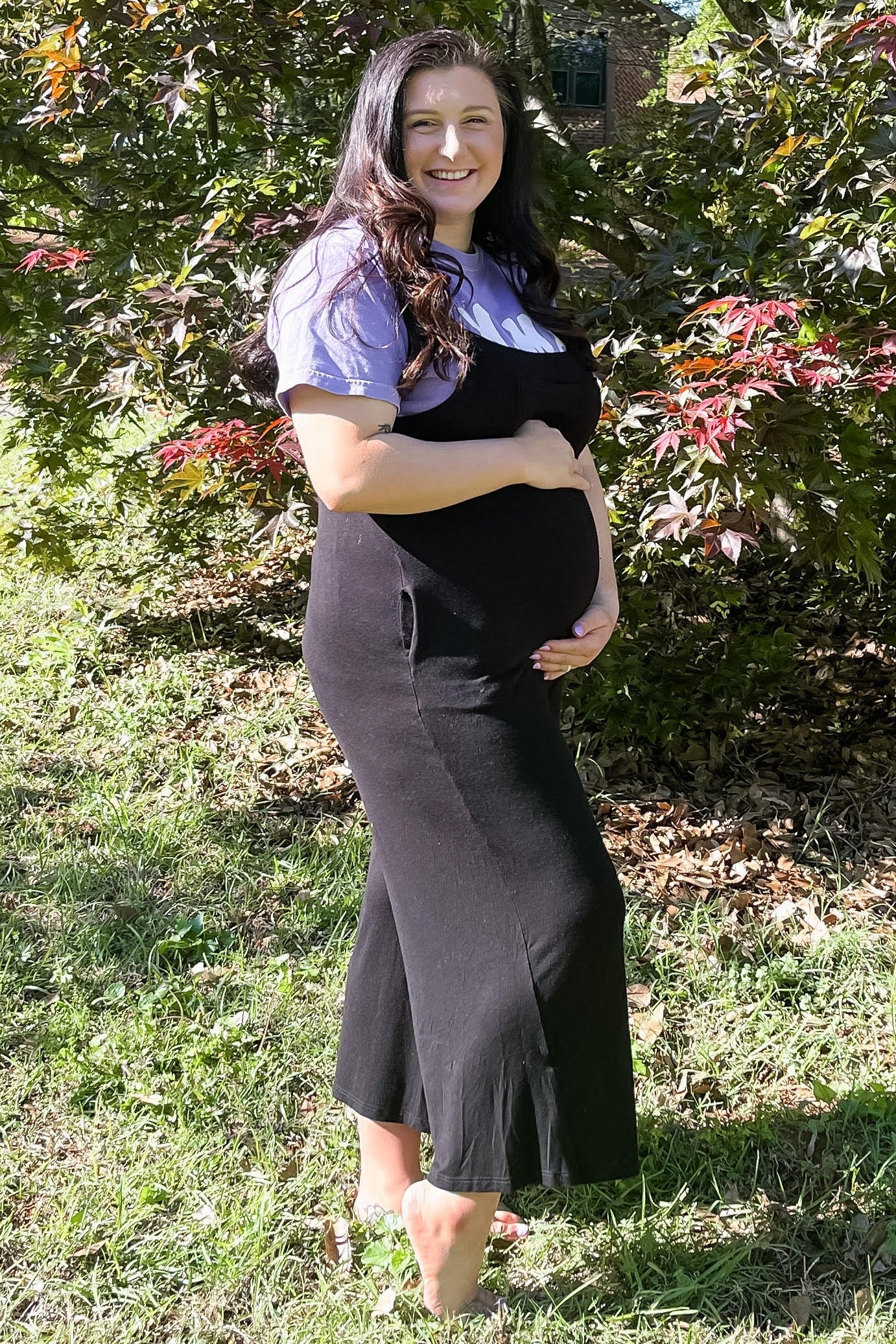 Black Sleeveless Pocketed Wide Leg Maternity Jumpsuit