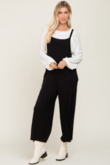 Black Sleeveless Pocketed Wide Leg Jumpsuit