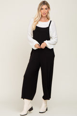 Black Sleeveless Pocketed Wide Leg Jumpsuit