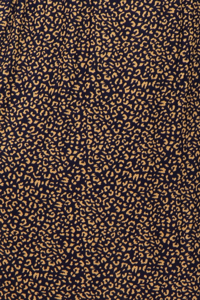 Black Leopard Print Square Neck Smocked Maternity Midi Dress