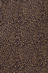 Black Leopard Print Square Neck Smocked Maternity Midi Dress