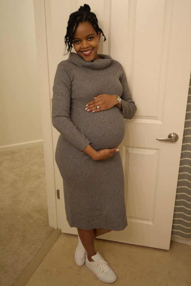 Heather Grey Off Shoulder Maternity Sweater Dress Heather Grey Off Shoulder Maternity Sweater Dress