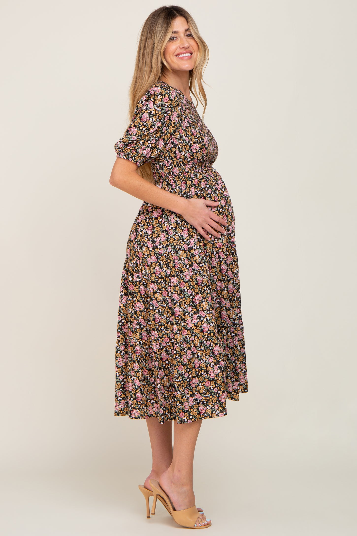 maternity midi dresses Green Pleated Lace Hem Dress nursing access perfect for every stage Angel Maternity Elegance Knit Maternity