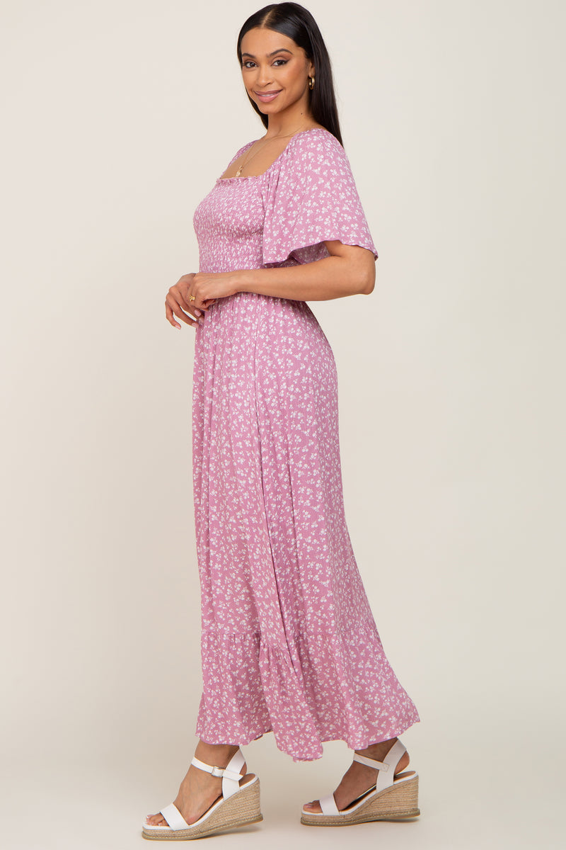 pink smocked midi dress Pink Floral Smocked Midi Dress – PinkBlush
