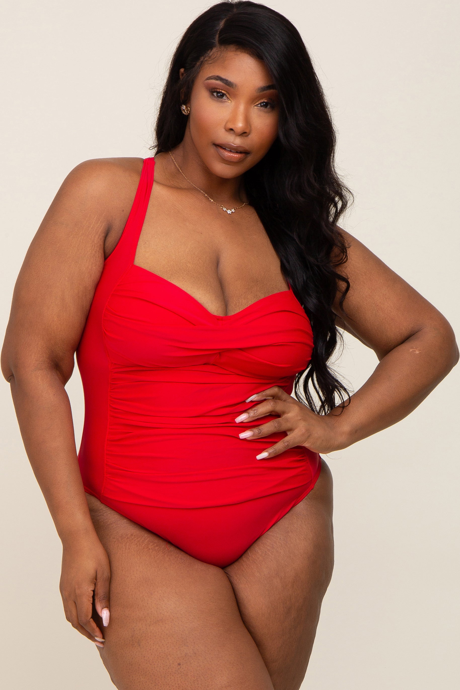 Red Plus Maternity Ruched One Piece Swimsuit – PinkBlush Red Plus Maternity Ruched One Piece Swimsuit – PinkBlush