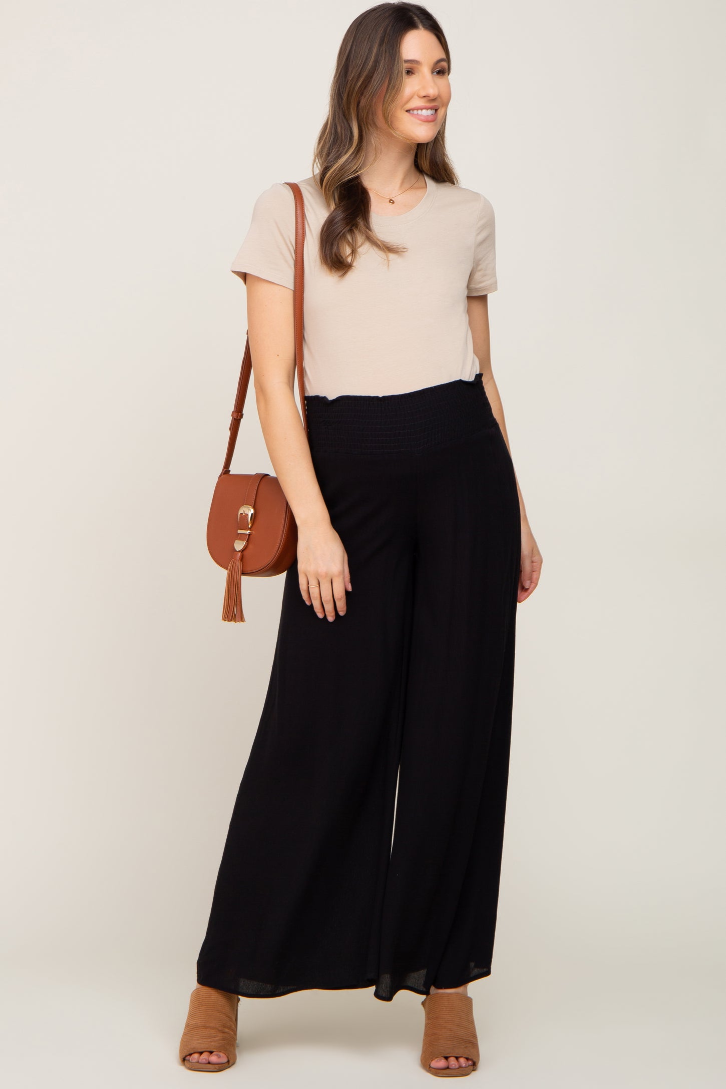 Black Maternity Wide Leg Pants PinkBlush Black Maternity Wide Leg Pants PinkBlush