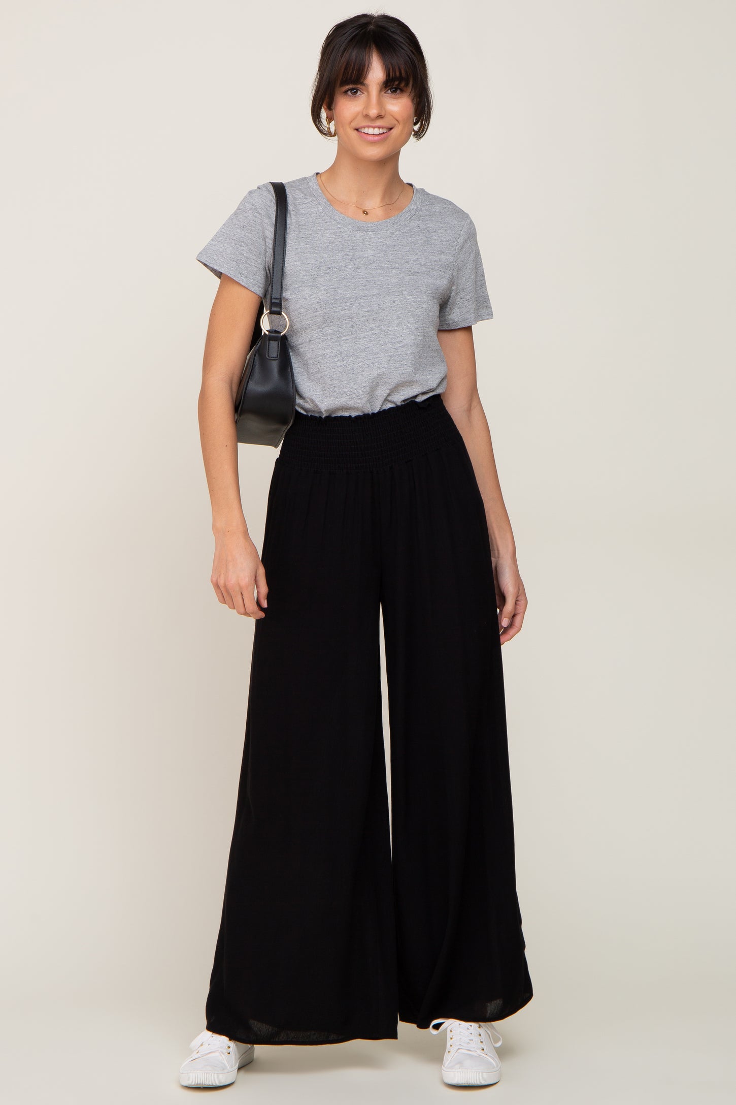 Black Maternity Wide Leg Pants