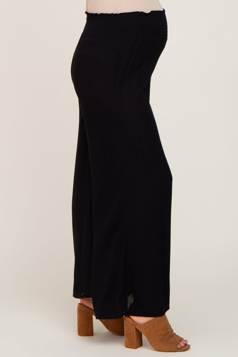 Black Maternity Wide Leg Pants  PinkBlush