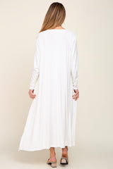 White Ribbed Cardigan 2 Piece Maternity Set