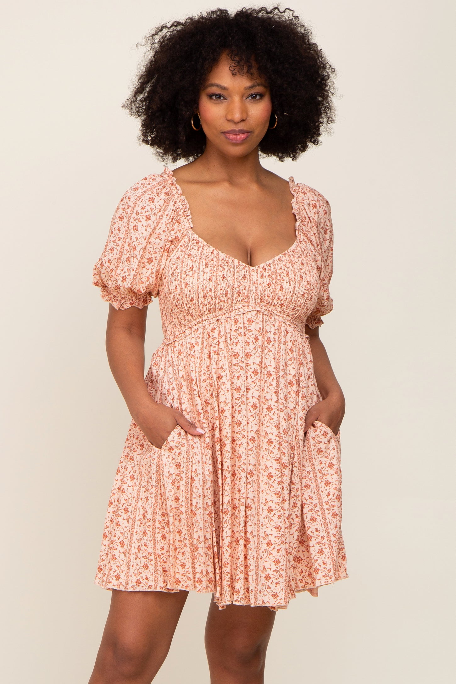 puff sleeve smocked mini dress Mittoshop Sweetheart Puff Sleeve Smocked Mini Dress Charming Charlie