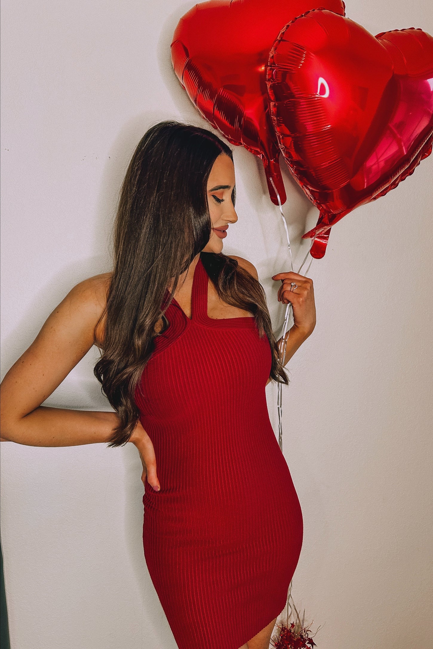 Burgundy Ribbed Knit Halter Neck Maternity Fitted Dress PinkBlush Burgundy Ribbed Knit Halter Neck Maternity Fitted Dress PinkBlush