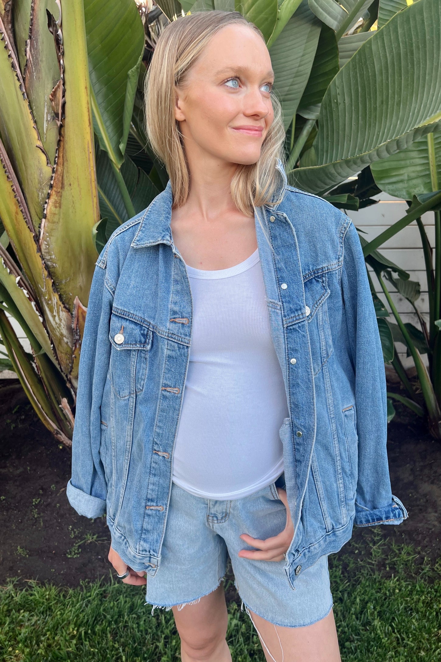 White Ribbed Maternity Tank Top