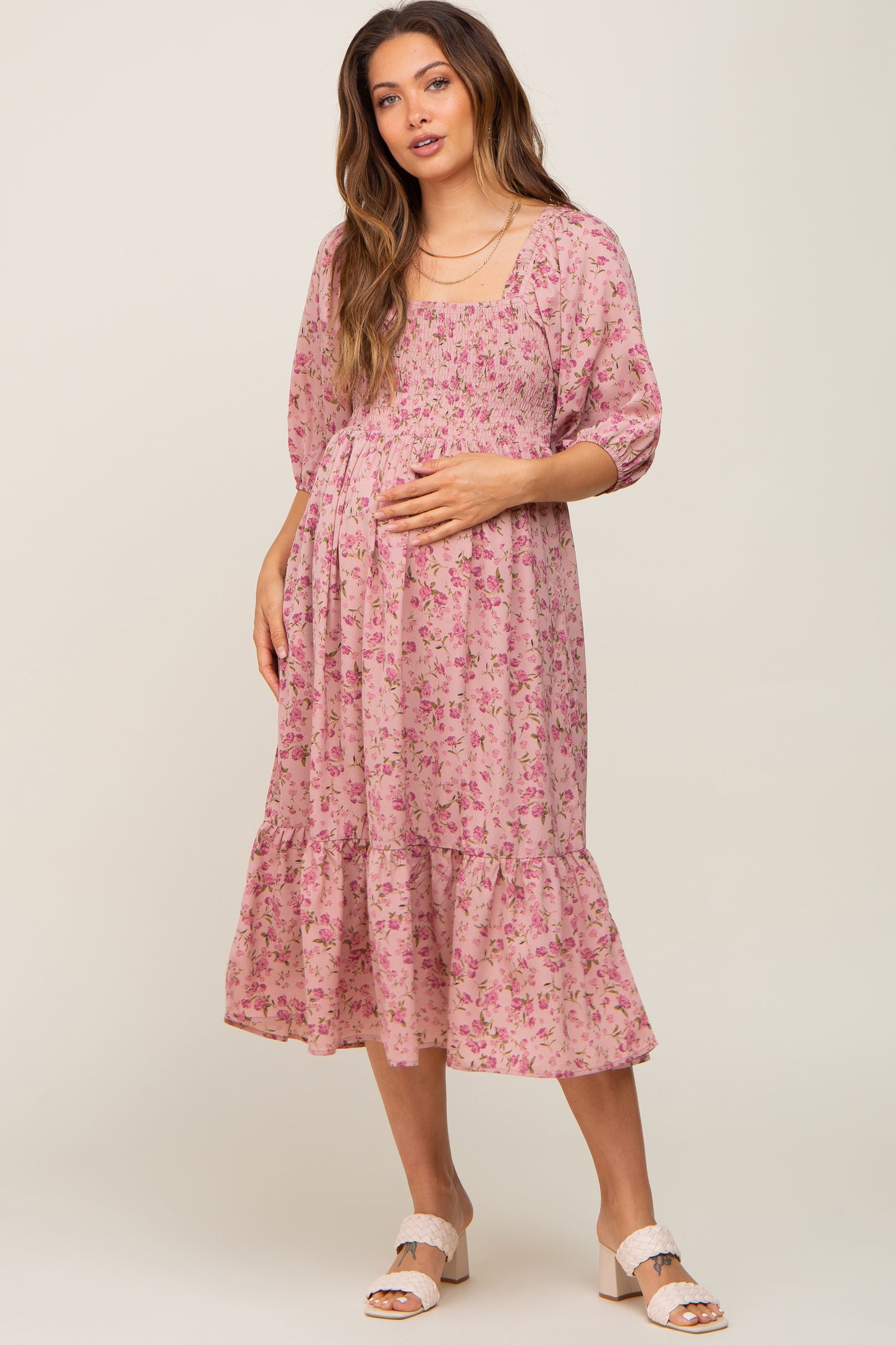 es Floral Short Sleeve Maternity Nursing Dresses For Sale