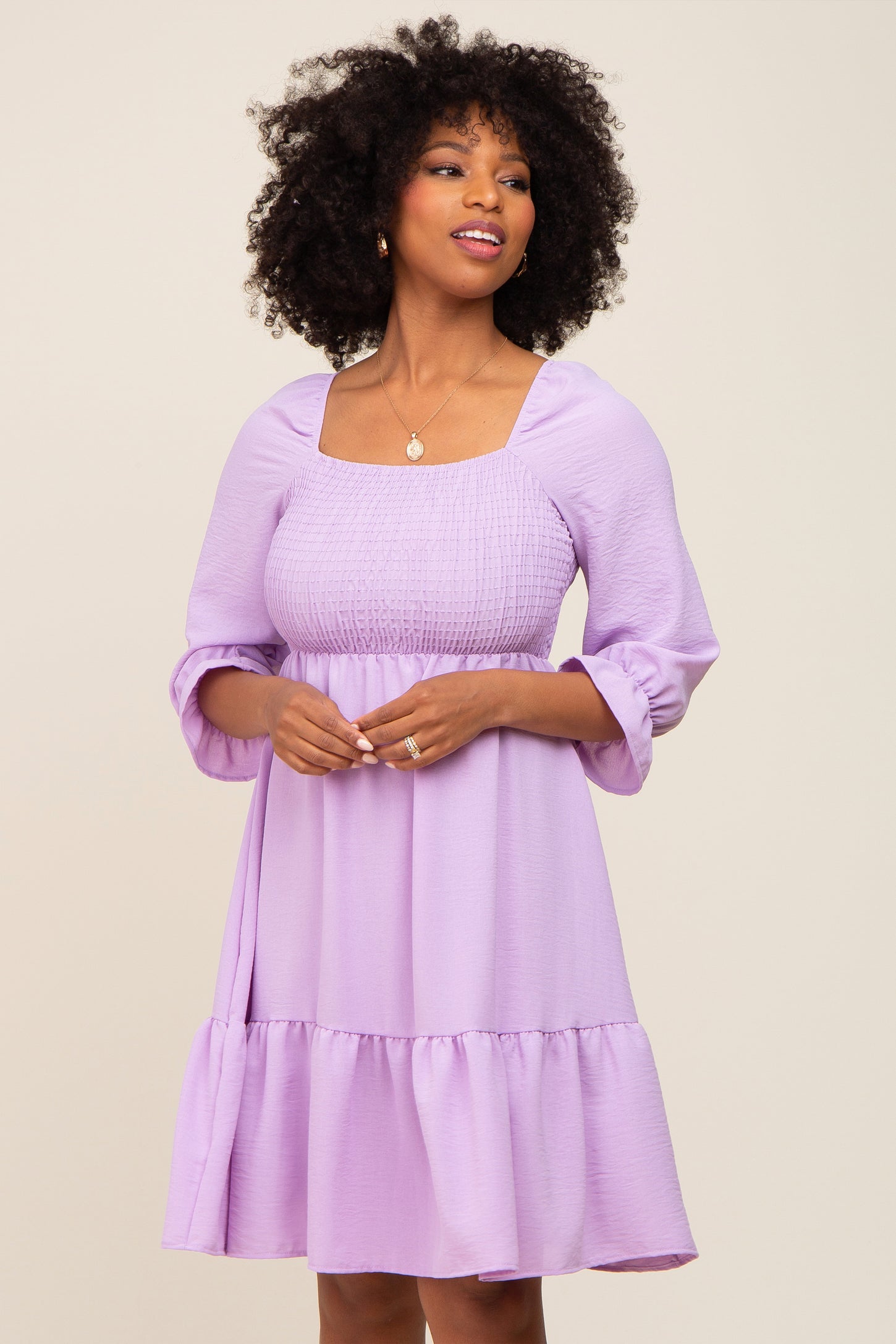 plus size lavender dress Lavender Smocked Ruffle Maternity Dress plus size lavender dress Lavender Smocked Ruffle Maternity Dress