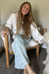 Light Blue Basic Maternity Wide Leg Jeans