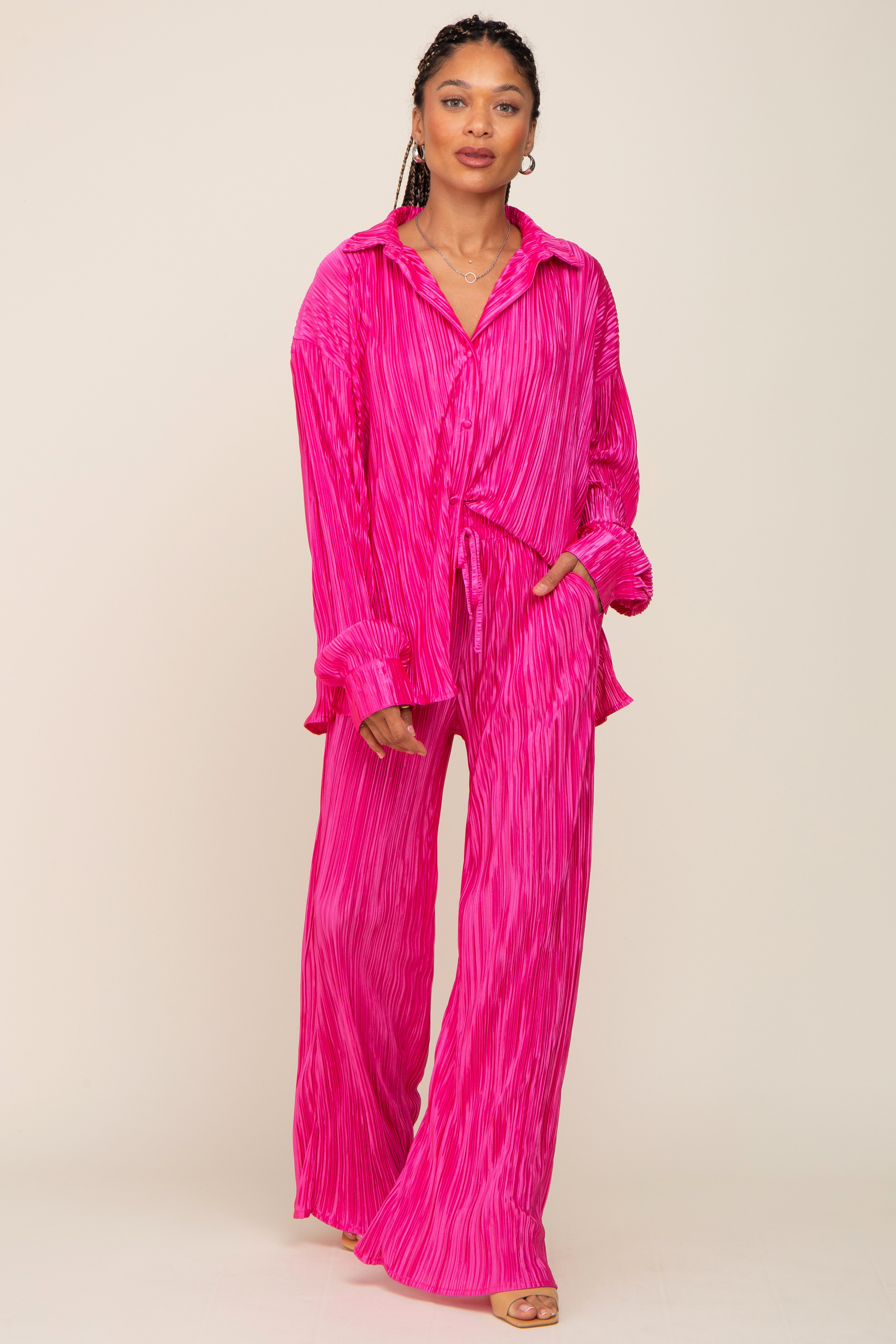 PLEATS PLEASE チュニック　サーモンピンク 82520-9_d97c8b56-9a37-47c3-