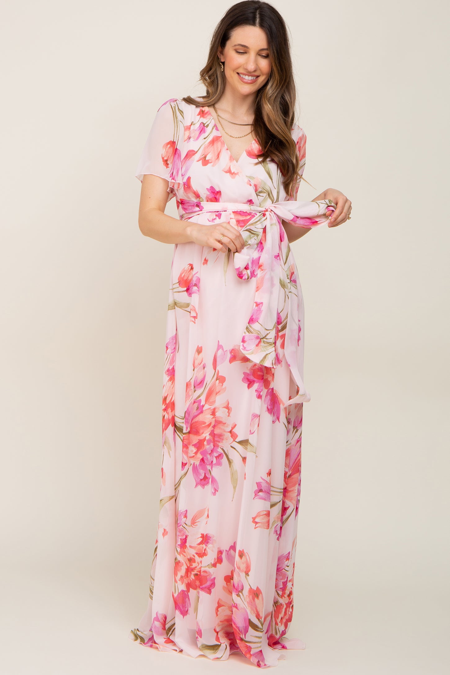 chiffon tulip dress Corrine Chiffon Dress in Tulip Fields Cornflower Blue