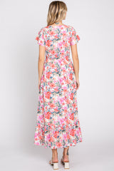 Ivory Multi-Color Floral Maxi Dress
