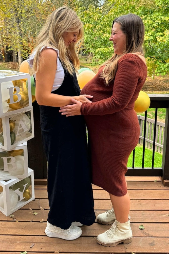 Black Pocket Front Maternity Wide Leg Jumpsuit