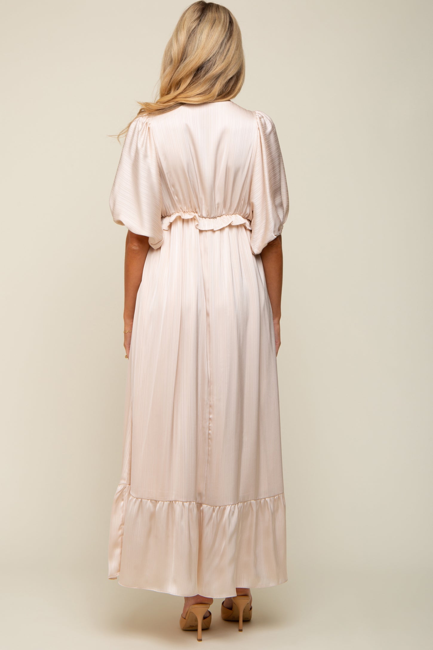Beige Striped Ruffle Accent Maternity Maxi Dress PinkBlush beige-striped-ruffle-accent-maternity-maxi-dress-pinkblush