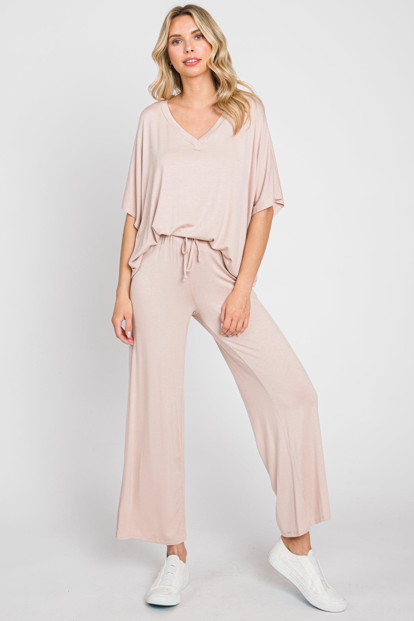 Taupe Cropped Pant Set