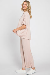 Taupe Cropped Pant Set