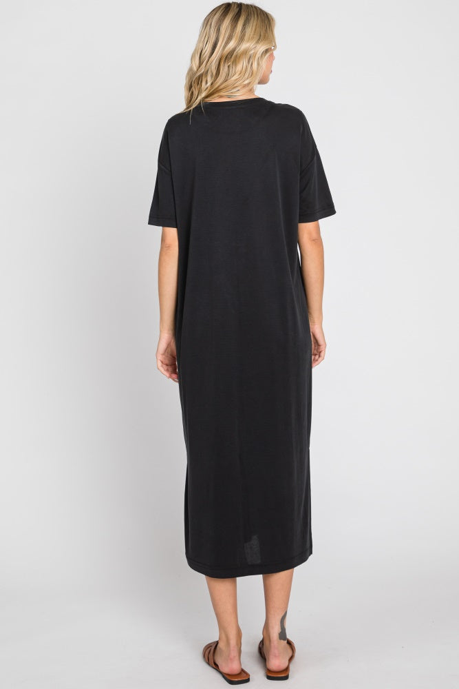 Black Midi T-Shirt Dress – PinkBlush