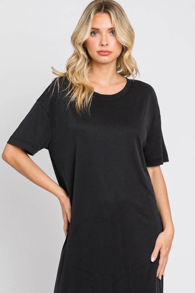 Black Midi T-Shirt Dress PinkBlush Black Midi T-Shirt Dress PinkBlush