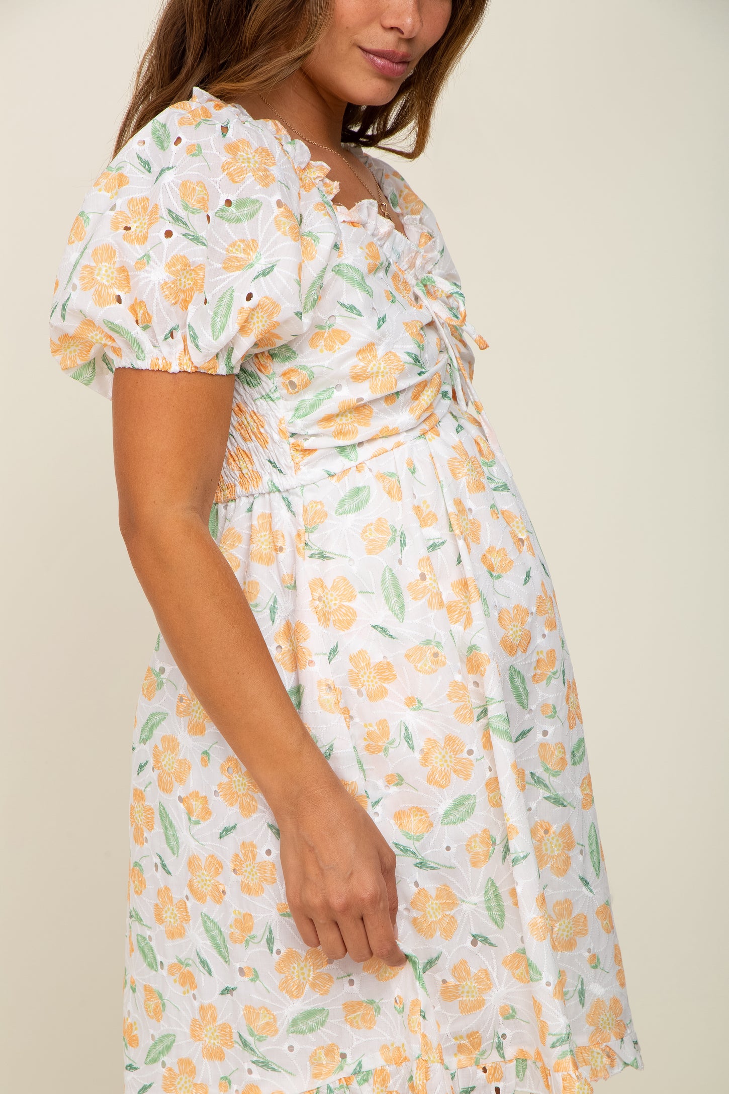 orange lace maternity dress Peach Lace Baby Shower, Evening, Formal Maternity Dress Medium / Peach