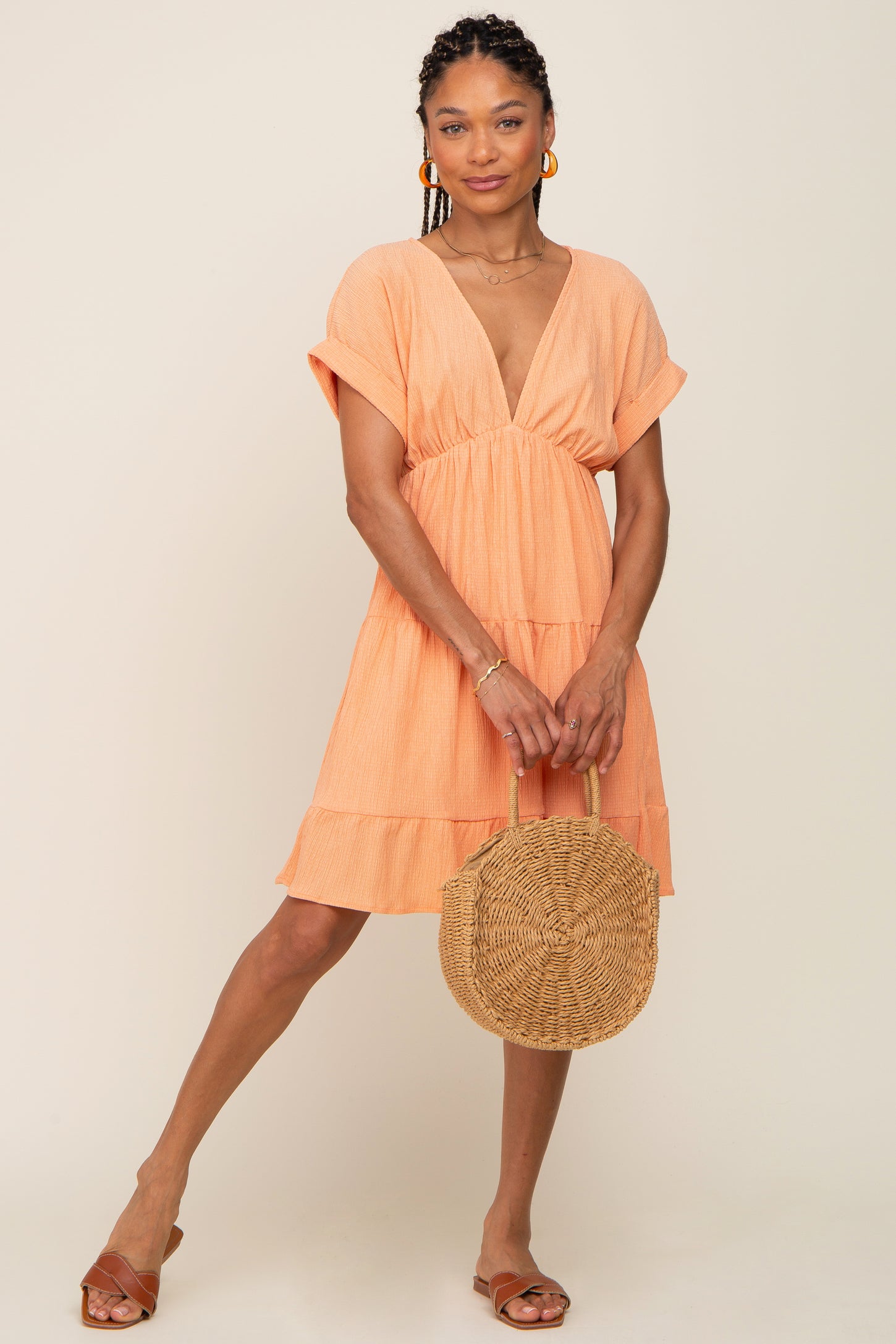peach cut out dress Satin Cutout Maxi Dress in Peach