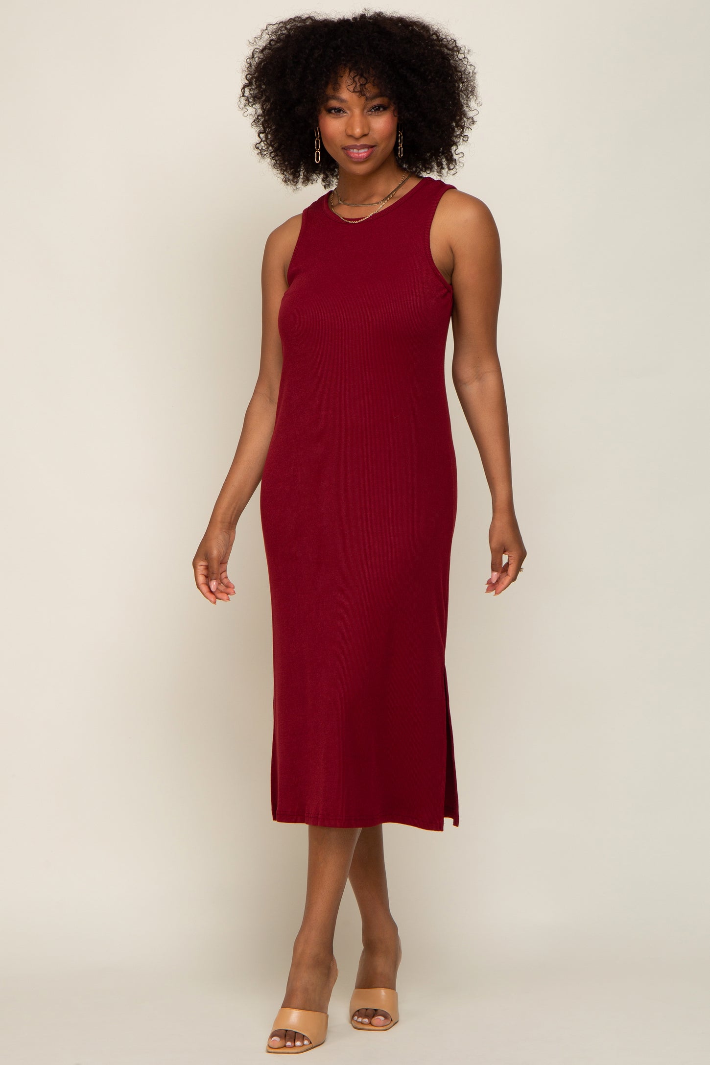blue dress for baby girl Rory Ribbed Jumper Dress- Burgundy main image 0
